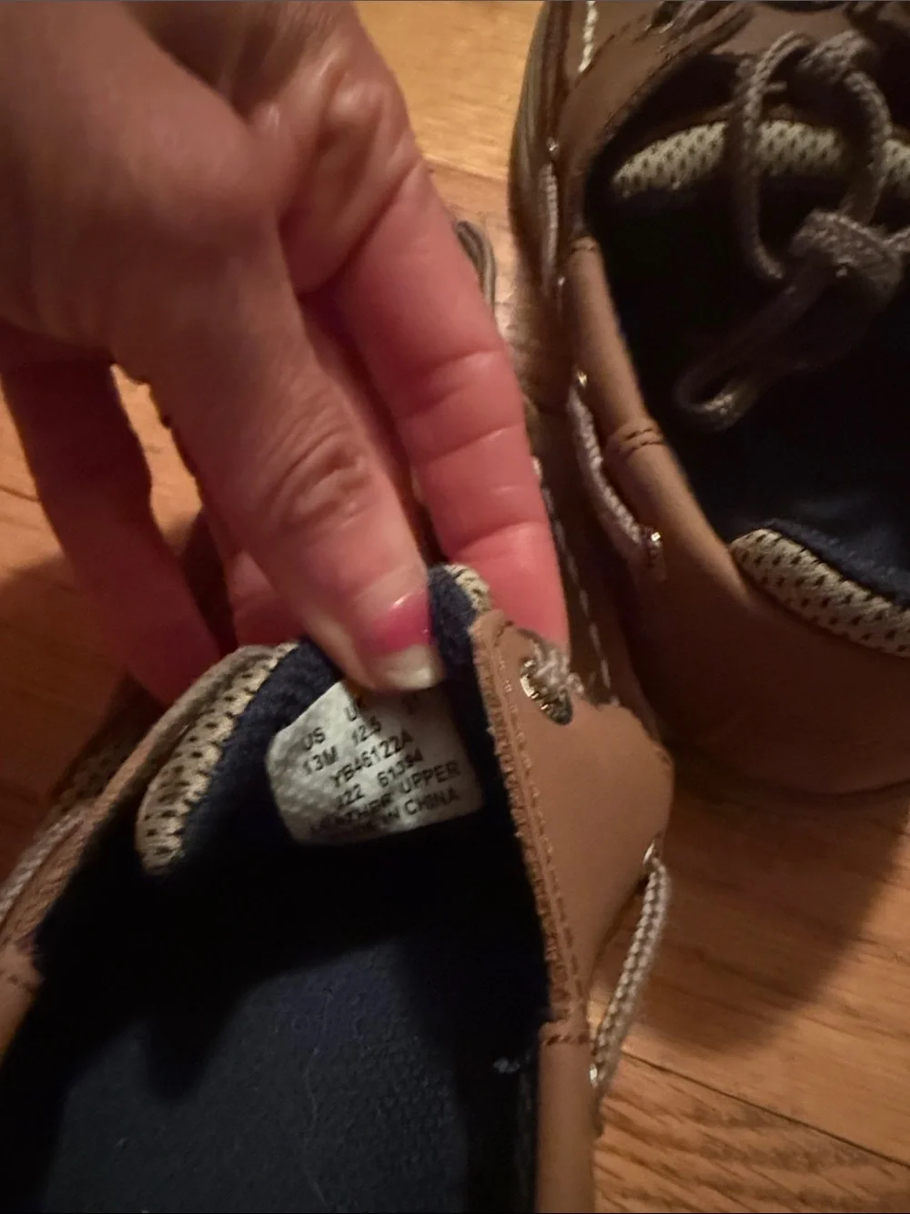 Sperry Boys Tan Boat Shoes with Navy Lining
